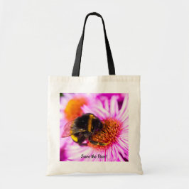 "Save the Bees" Bee en una bolsa de tote de flores