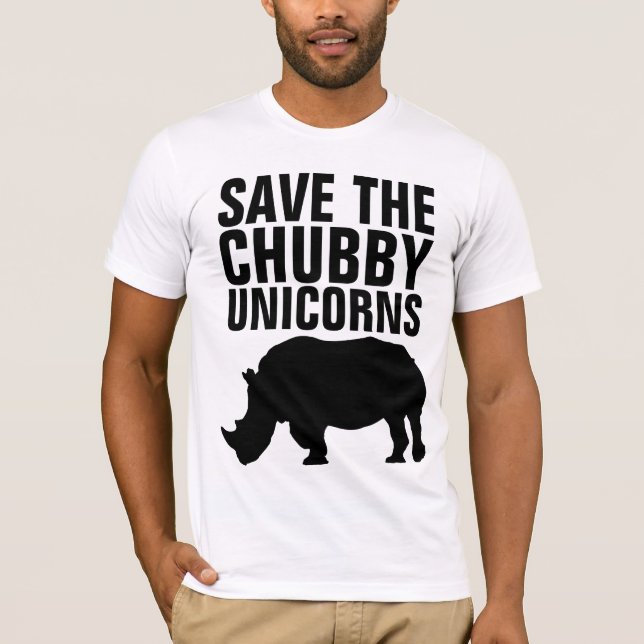 SAVE THE CHUBBY UNICORNS Camisetas graciosas (Anverso)
