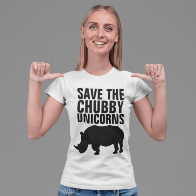 SAVE THE CHUBBY UNICORNS Camisetas graciosas (Subido por el creador)