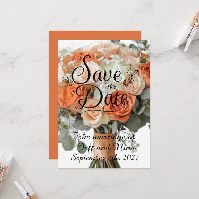 Save The Date Autumn Wedding Digital Download (Anverso/Reverso In Situ)