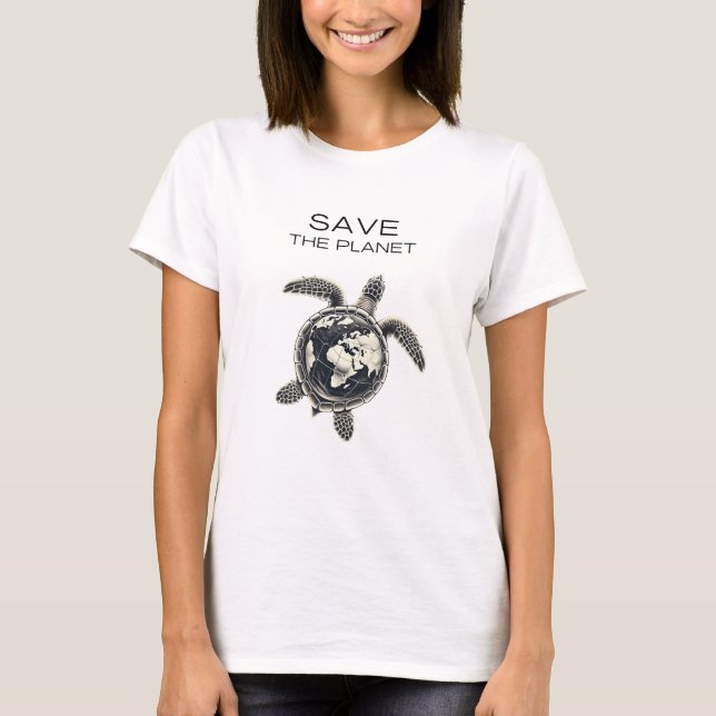 Save the Planet - Cosmic Turtle Edition Camiseta (Anverso)