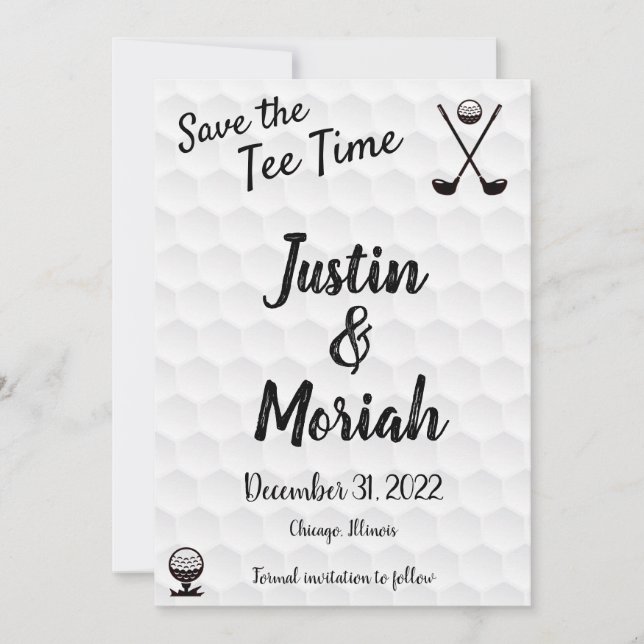 "Save the Tee Time" Guardar la tarjeta de fecha -  (Anverso)