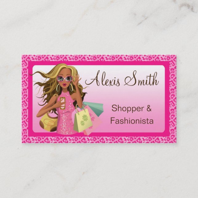 Savvy Shopper Pink Std. Tarjeta de presentación (Anverso)