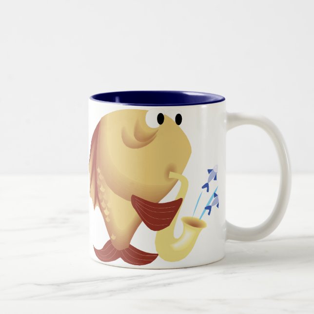 Saxofón divertido que juega la taza de los (Derecha)