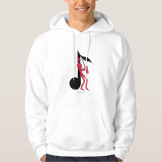 Saxofón que juega desi de la sudadera con capucha