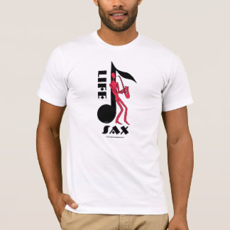 Saxofón que juega la camiseta del dibujo de la