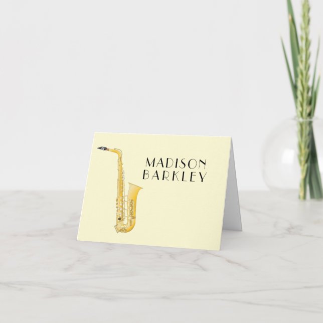 Saxophone Musician Band Teacher Note Card (Anverso)