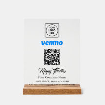 Scan to Pay Venmo QR Code White Display Sign