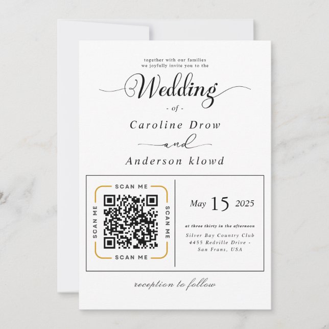 Scan to View Our Wedding Invitation Video (Anverso)
