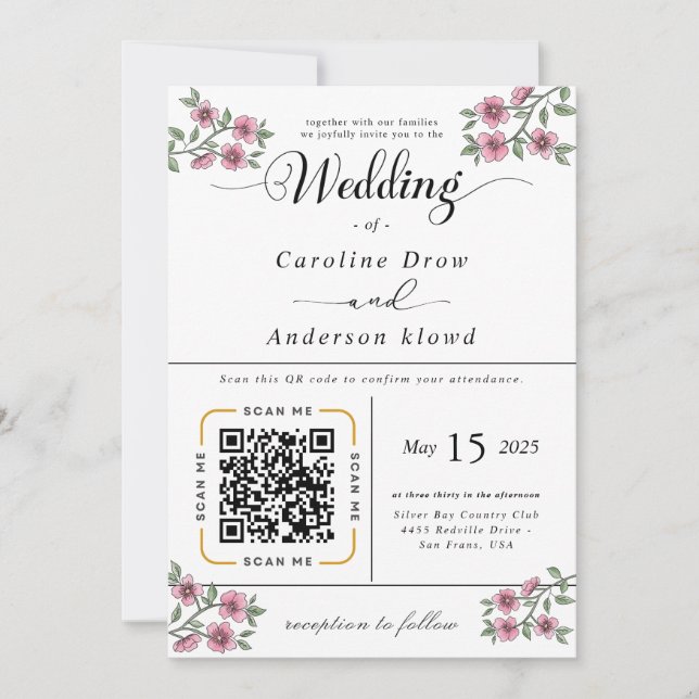 Scan to View Our Wedding Invitation Video (Anverso)