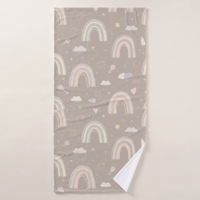 Scandinavian Pastel Rainbow Baby Towel (Toalla de baño)