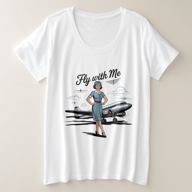 Scandinavian stewardess Womens Plus Size T-Shirt (Anverso del diseño)