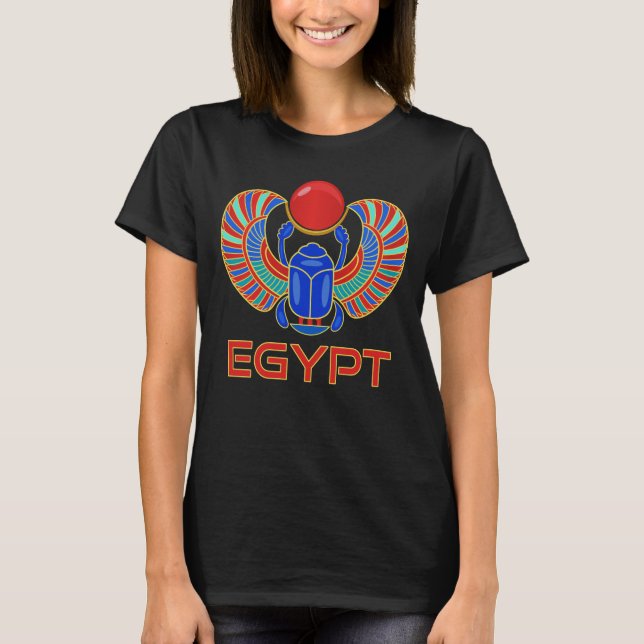 Scarab egipcio con la palabra camiseta de Egipto (Anverso)