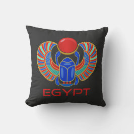 Scarab egipcio con la palabra Cojín decorativo de 