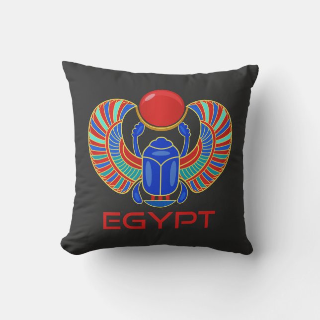 Scarab egipcio con la palabra Cojín decorativo de  (Anverso)