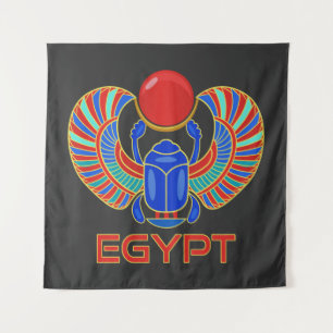 Scarab egipcio con la palabra tapiz de Egipto
