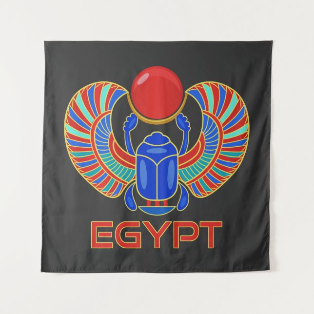 Scarab egipcio con la palabra tapiz de Egipto (Anverso)