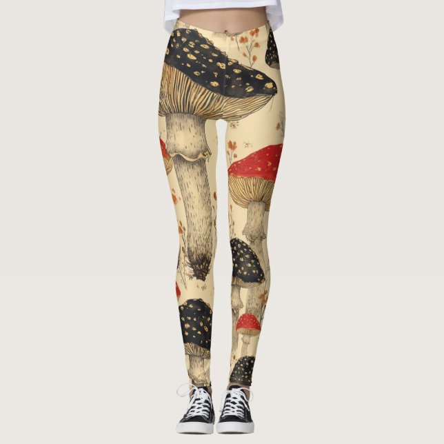 Scarlet Cap Mushroom Meadow - Leggings (Anverso)