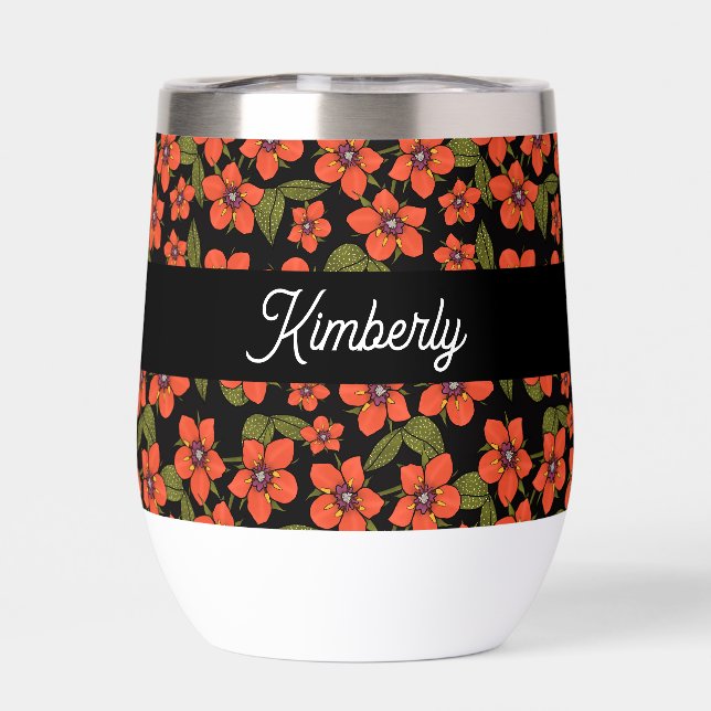 Scarlet Pimpernel Watercolor Monogram Name (Trasero)