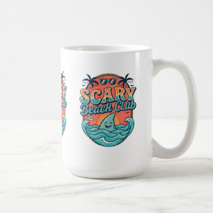 Scary Beach Club divertida taza de café de playa v