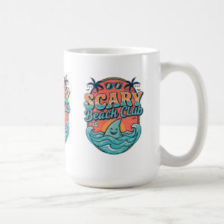 Scary Beach Club divertida taza de café de playa v
