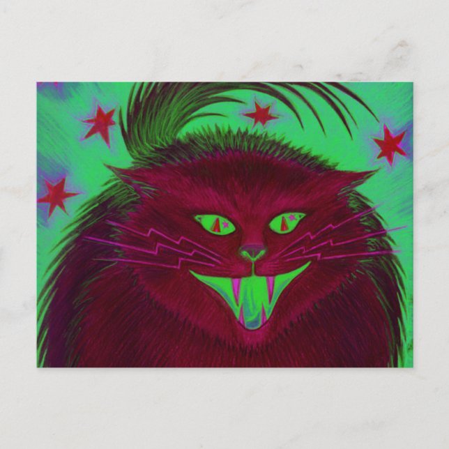 Scary Cat Red postal horizontal (Anverso)