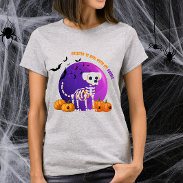 Scary Doodle Halloween Camiseta de la luna llena