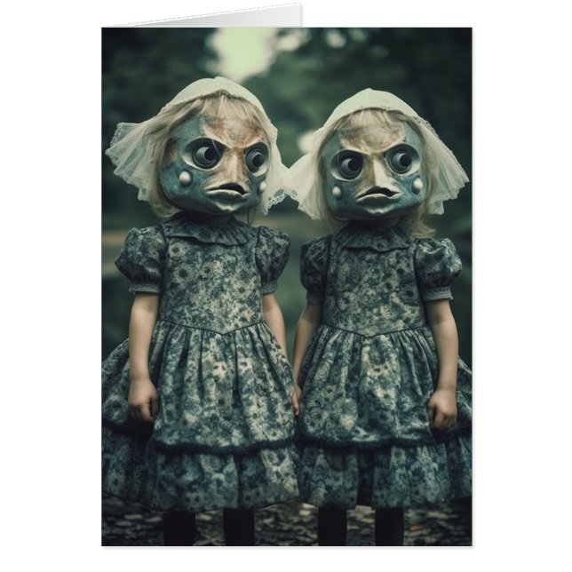 Scary Fish Twins todas las ocasiones Tarjeta de sa (Frente)