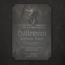 Scary Halloween Demonic Gargoyle Party Invitación