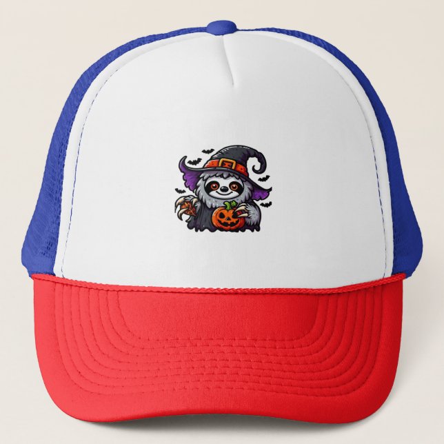 Scary Halloween Sloth Witch Gorra disstume espeluz (Anverso)