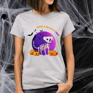 Scary Poodle Halloween camiseta de luna llena