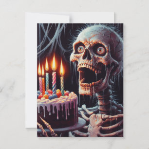 Scary Skeleton Birthday Tarjeta de felicitación pl