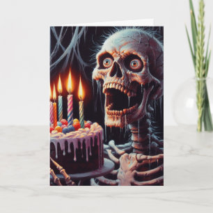 Scary Skeleton Birthday Tarjeta de felicitación pl