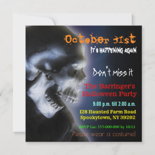 Scary Skull Creepy Invitación a Halloween en Guay