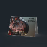 Scary Tyrannosaurus Rex, tarjeta de cumpleaños<br><div class="desc">La foto es un temible Rex Tyrannosaurus con un mensaje de cumpleaños</div>