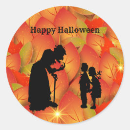 Scary Witch Halloween Classic Round Pegatina