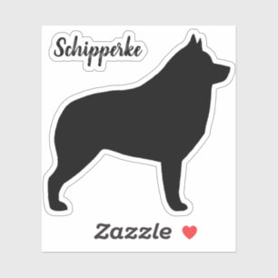 Schipperke Black Dog Silhouette Vinyl Pegatina