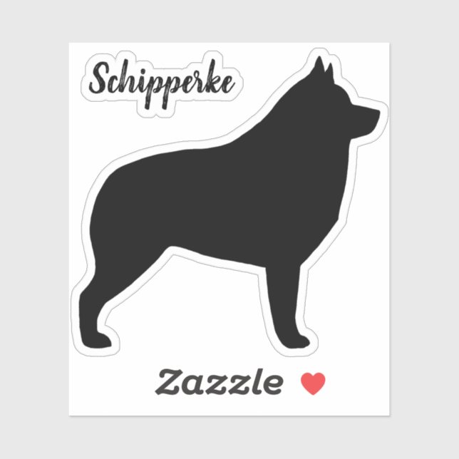 Schipperke Black Dog Silhouette Vinyl Pegatina (Hoja)