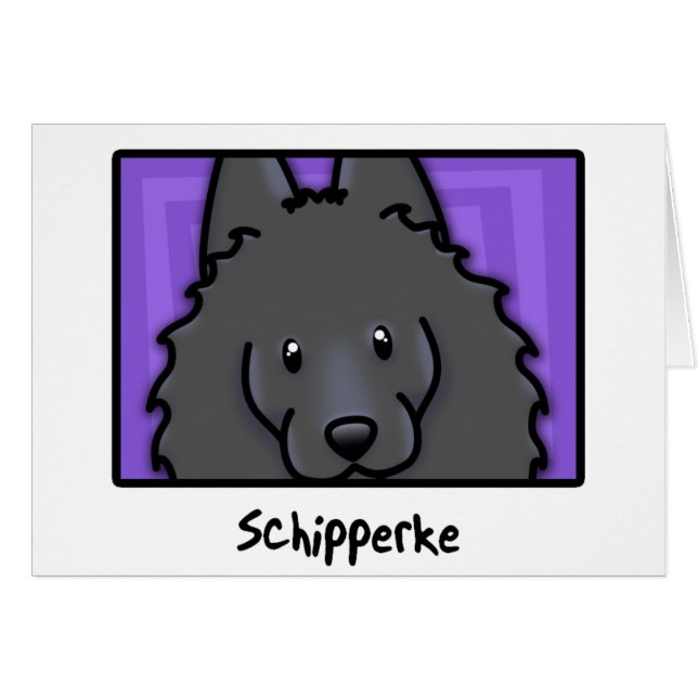 Schipperke cuadrado del dibujo animado (Anverso (Horizontal))