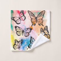 Schmetterlinge auf mehrfarbigem Hintergrund