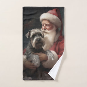 Schnauzer Con Navidades festivos de Santa Claus