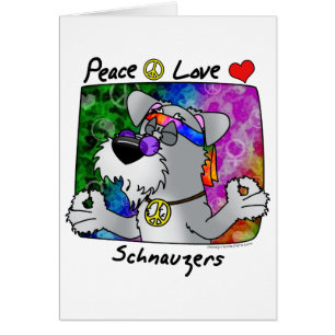 Schnauzer del amor de la paz del dibujo animado
