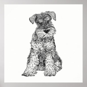 Schnauzer del arte del poster/de la pared del