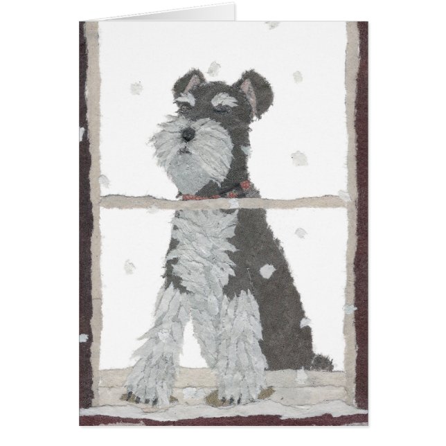 Schnauzer, nieve, invierno, arte del perro (Frente)