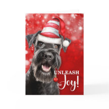 Schnauzer Perro Desata la Alegría Navidad
