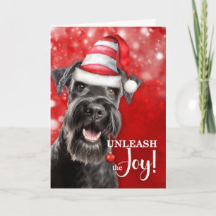 Schnauzer Perro Desata la Alegría Navidad