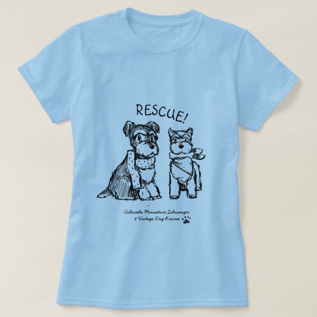 Schnauzers del invierno - camiseta básica (Diseño del anverso)