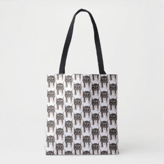 Schnauzers en la bolsa de la tote