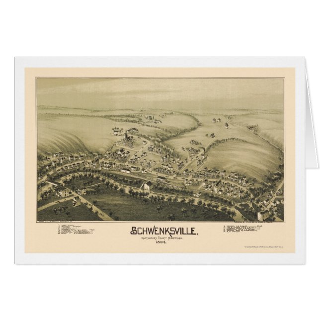 Schwenksville, mapa panorámico del PA - 1894 (Anverso (Horizontal))