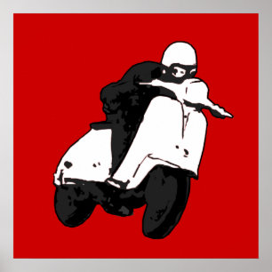 Scooter Racer gris negro gran impresión